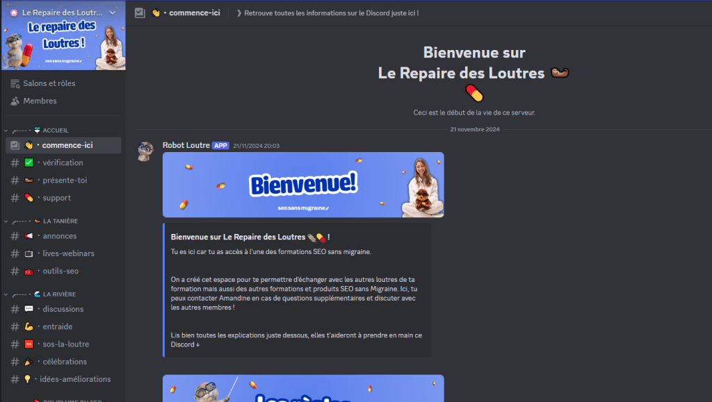Le Discord de la Loutre du SEO ! - agence migration Slack discord