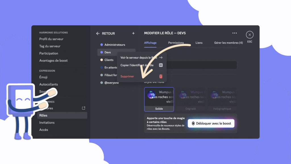 Nouvelle option supprimer un rôle sur Discord