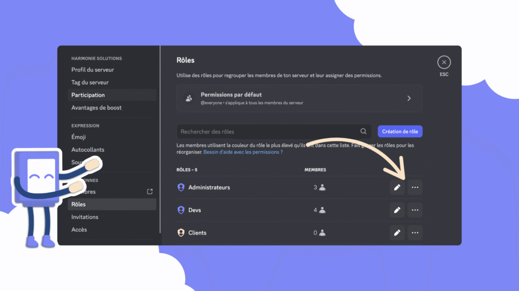 Nouveaux boutons dans les paramètres de rôle sur Discord