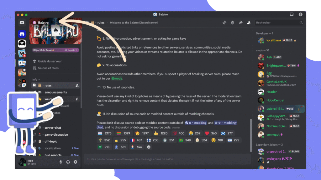 Comment acheter des boosts ? Rendez-vous d'abord sur le serveur que vous souhaitez booster.