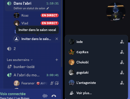 Ajouter au salon vocal Discord